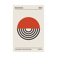 Bauhaus Geometric Sun Poster Matte Vertical Poster | Minimalist Wall Art