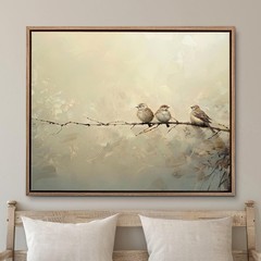 Neutral Bird Wall Art Print, Farmhouse Style Rustic Home Decor Poster