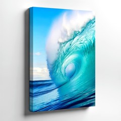 Wall Art Ocean Wave Canvas Print Turquoise Sea Coastal Beach Home Decor Poster