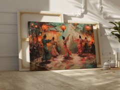 Ethereal Traditional Dance Wall Art Canvas Unframed Print Art
