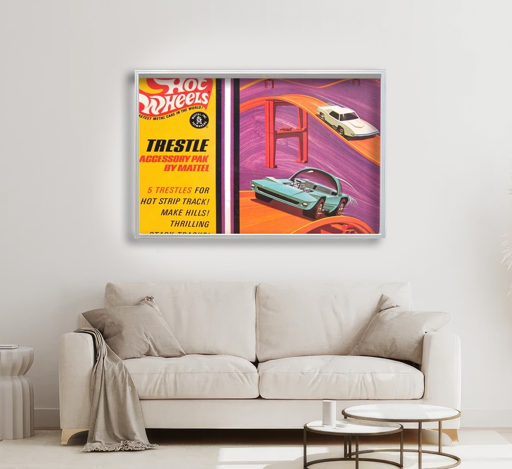 1960’s Toy Hot Wheels Trestle Artistic Design 24×36 or 11×17 In Poster