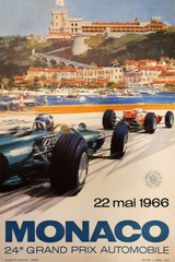 1966 Monaco Vintage Style Grand Prix Auto Racing Wall Art Home – POSTER 20″x30″