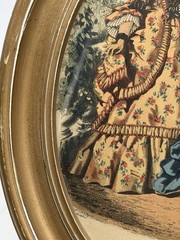 2 vintage Framed Victorian French Fashion Prints La Mode Illustree oval set