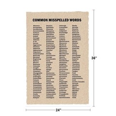 Common Misspelled Words Classroom Spelling Writing Reference Chart Poster 24×36