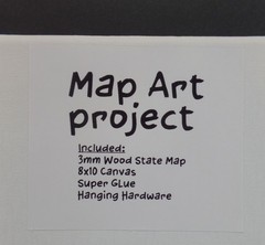 Michigan Map Craft Kit Natural Wood Laser Cut & Canvas 8×10 Wall Decor USA #M16