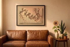Grand Canyon Map, Grand Canyon 2D Relief Map, Arizona Map – 2D Flat Print