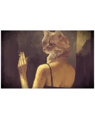 Cat Woman Smoking T Shirt «Midnight On Guy Fawkes Day» Graphic