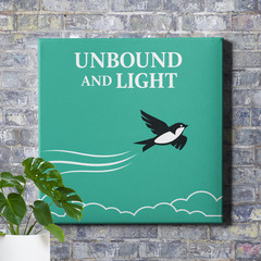 Freedom Quote Poster Print Flying Bird Icon Mint Green Typography