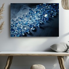 Wall Art Captivating Arrangement Of Various Blue Gemstones, Including Large