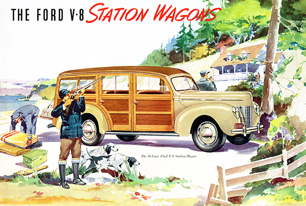 1940 Ford V-8 «Woody» Station Wagons – Promotional Advertising Poster