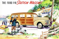 1940 Ford V-8 «Woody» Station Wagons – Promotional Advertising Poster