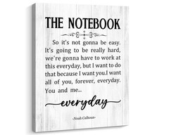 The Notebook Framed Wall Art, Romantic Quote Sign, 10″L x 8″W,