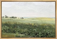 Meadow Hillsid Nature Wall Art Vintage Landscape Framed Canvas Print