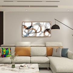Abstract Wall Art – Framed Canvas for Living 48″L x 24″W, Brown
