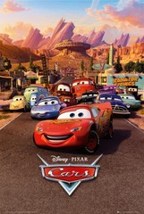Cars – Pixar Movie Poster (Regular – Lightning McQueen & Friends) (24″ x 36″)