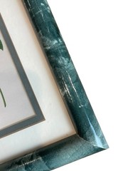 Vintage Botanical Rose Print Forest Green Marble Print Frame, Set of 2 90s Decor