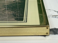 Vintage 1980’s Brass Framed Print 16×20 Matted Beach Sunset Retro Hawaii Art