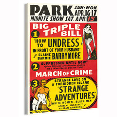 1933 Big Triple Bill Pop Culture Poster or Canvas Home Decor Art Print