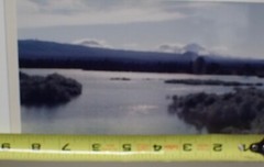 Vintage Framed Landscape Photograph Lake View w/ Mountains Signed 12×15