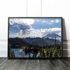 Mount Rainier Washington Mountain Landscape Wall Art Poster Print