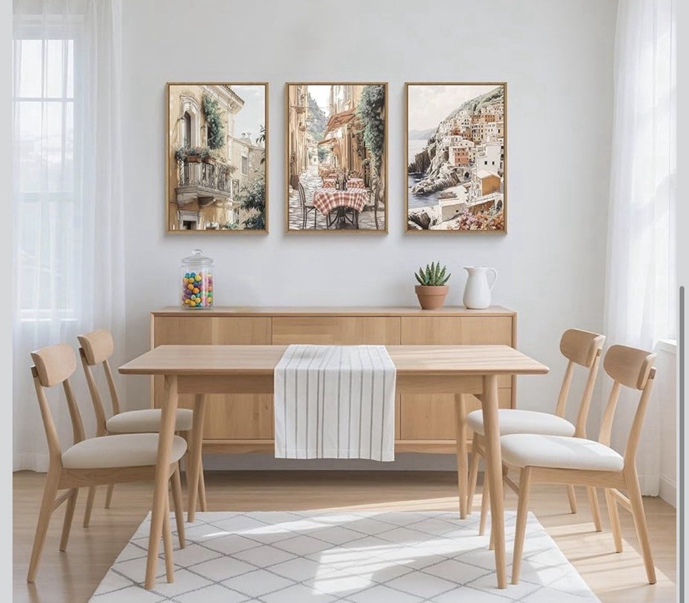Set of 3 Framed Vertical Cityscape Architecture Wall Art Prints, Multicolor