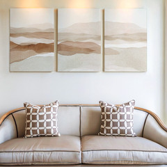 3 Pieces Abstract Landscape Earthy Tones Modern Large Wall Art for Set Of 3
