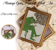 Vintage Gold Framed – Smoking Frog Canvas Wall Art,Japanese Ukiyo-Style Pictu…