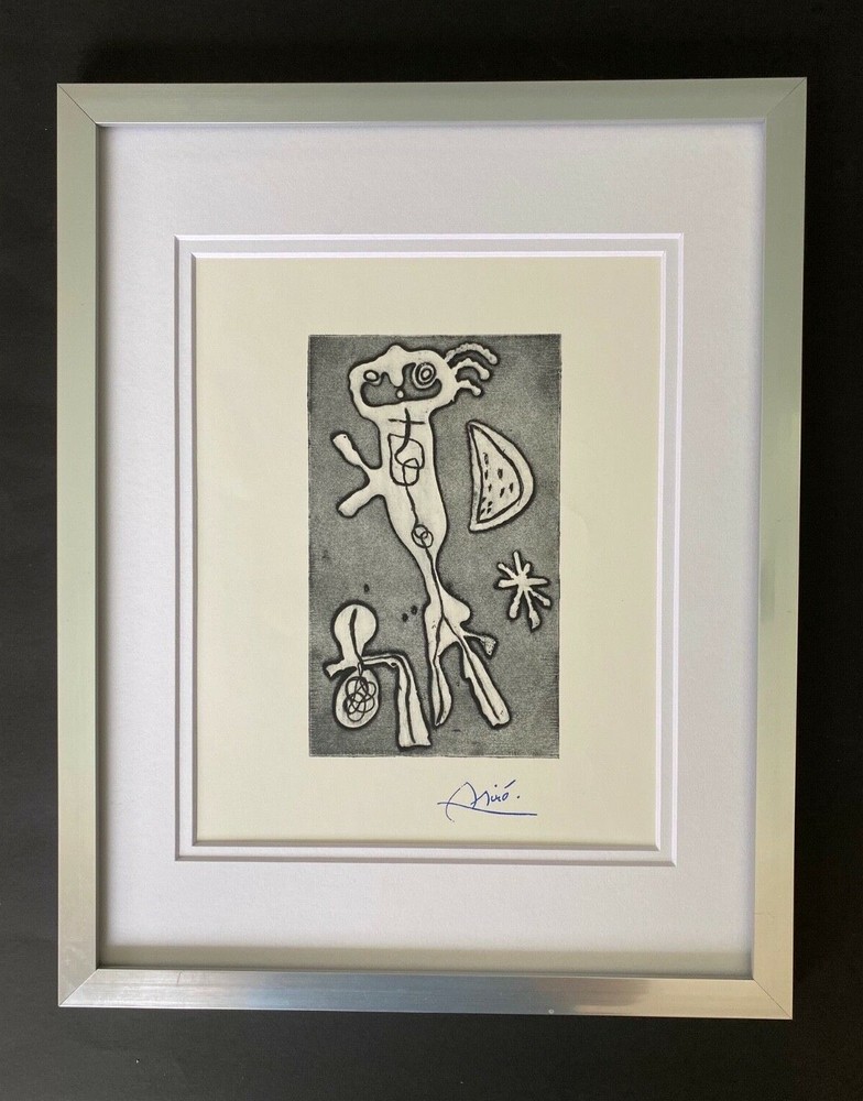 JOAN MIRO +1971 BEAUTIFUL SIGNED PRINT MATTED 11 X 14 + BUY IT NOW!!