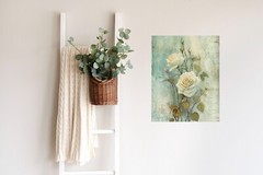 11×14 Green Roses Canvas Print Wall Art