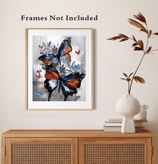 ​Colorful Butterfly Pictures Wall Decor,Butterfly Wall Art Canvas,Insect Natu…