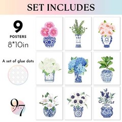 97 Decor Chinoiserie Decor – Chinoiserie Wall Art Prints, Blue White Porcelai…