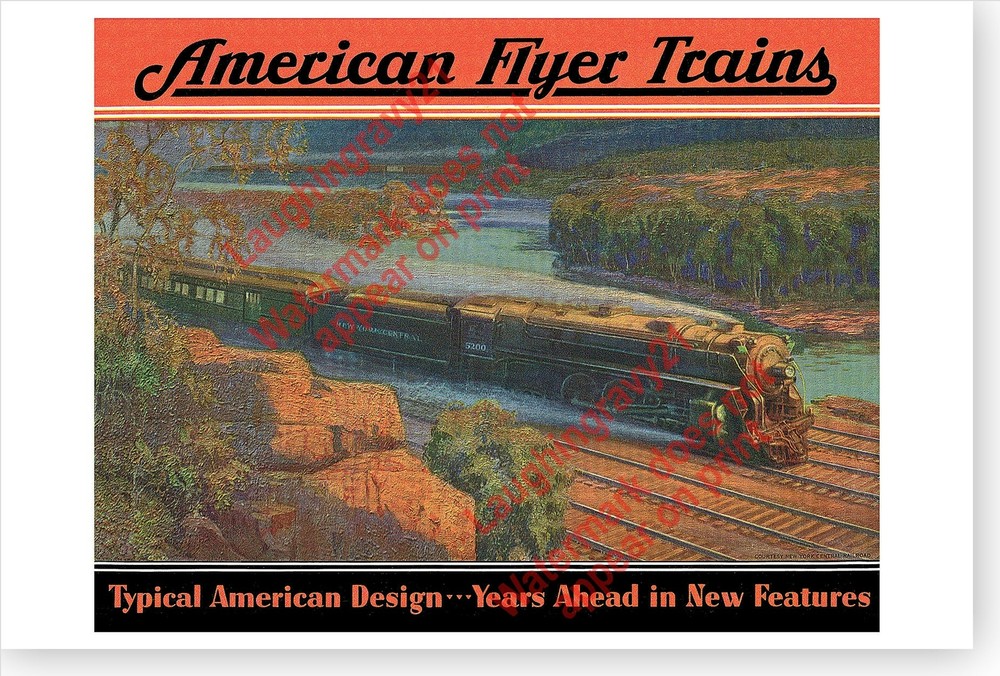 Retro Toys AC Gilbert American Flyer Trains Steam Locomotive Poster