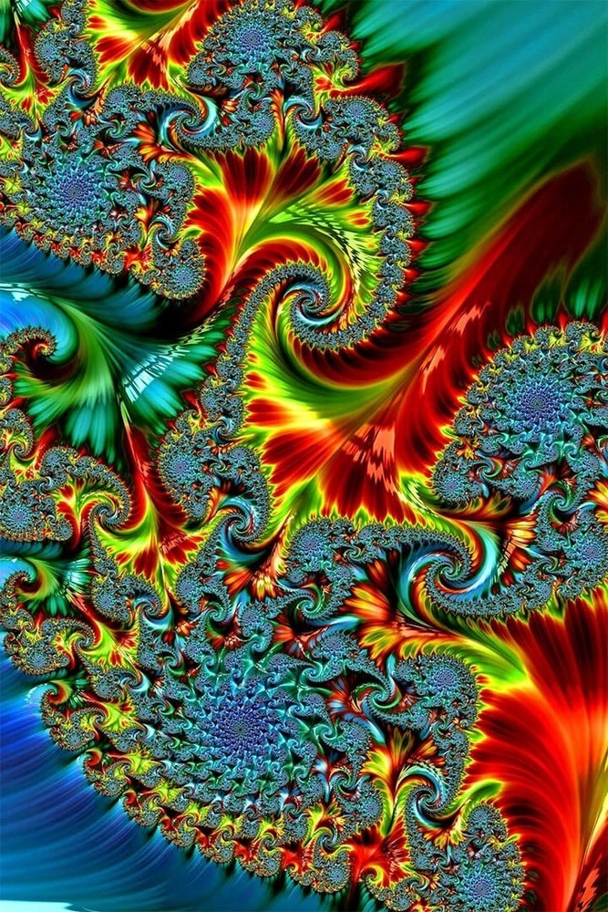Psychedelic Classic Fractals Geometrical Patterns Wall Home Decor – POSTER 20×30