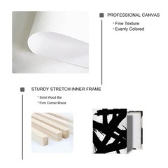 Black And White Abstract Wall Art Black Painting Stroke Graffiti Artwork For Liv