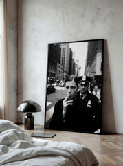 Woman Smoking Cigarette Black and White Photography Poster NYC Street Art Print