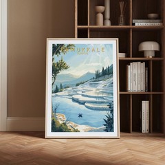 Pamukkale Türkiye Travel Poster Featuring Natural Thermal Terraces