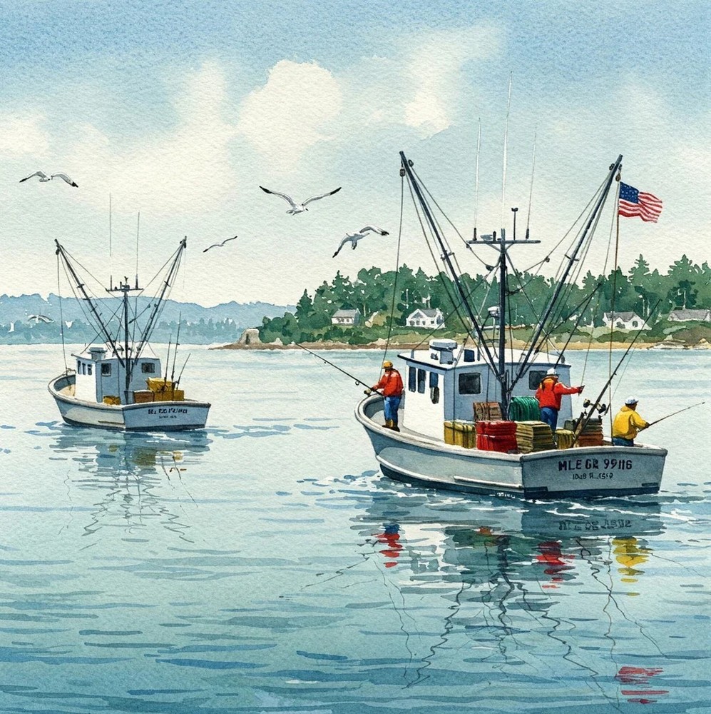 Fishing Boat II, Carlos Casamayor, Wall Decor Art Print Poster 14″ x 11″