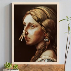Funny Vintage Toilet Humor Classical Woman Wall Art poster Choose your Size
