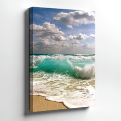 Wall Art Ocean Wave Sunset Canvas Print Coastal Seascape Beach Home Decor Poster