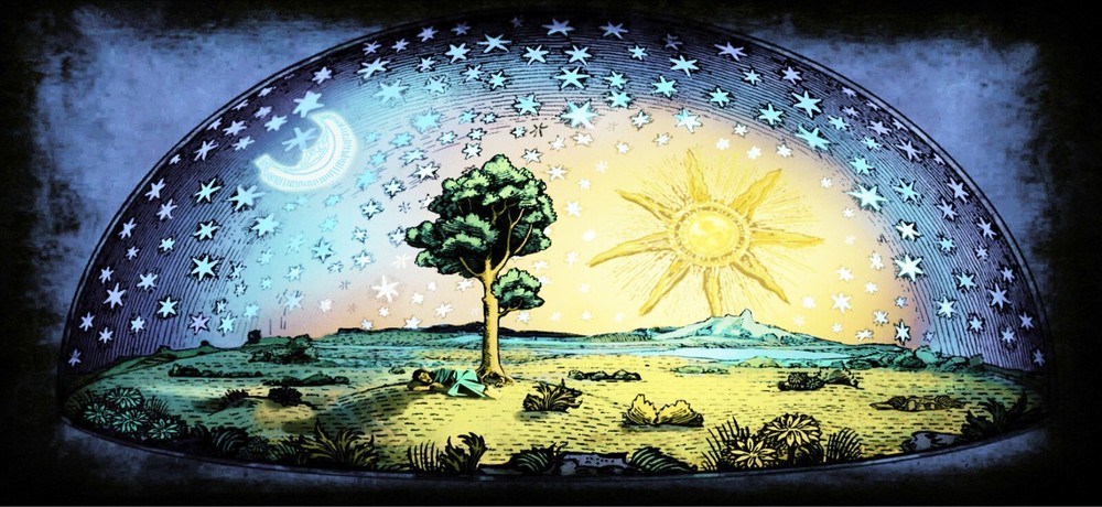 1888 Flat Earth Poster – Aristotle’s Glass Ceiling – Firmament Dome Tree of Life