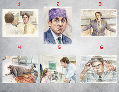 The Office Watercolor Style Wall Collage Poster Print Kit