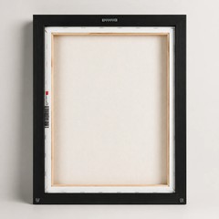 «Before Coffee» – Cavalier King Charles Vertical Framed Canvas – Dog Lover Wall