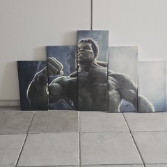 5-Piece Multi-Panel Wall Art Print, The HuLk, Horizontal Gray