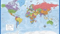 Palace Learning￼ laminated Maps US & WORLD 28 X 18 double printed set of 2