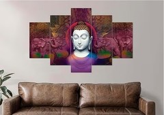 Crafts Legacy Buddha & Elephant Multi-Part Canvas Wall Art Print 30×17 in Large