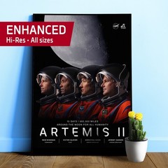 NASA Artemis II Crew Poster (Hi-Res) — space photo poster, science art print