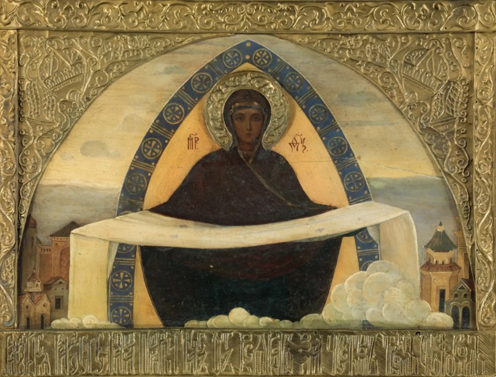 The Intercession of the Theotokos, Protection of the Mother of God icon wall art