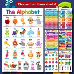 Educational Chart Visual / Learning Aid Poster for Kids – 11 x 17 – 5 per Pack