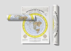 1892 Flat Earth New Standard Map of the World Alexander Gleason Gleason’s Poster