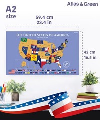 Atlas & Green Scratch Off Map of the United States. US State Map Scratch Off …